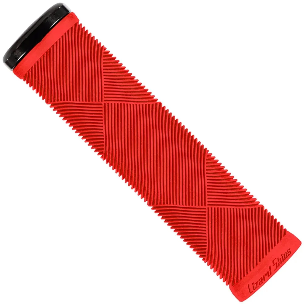 uPRISE Bikes Lizard Skins Strata Single Sided Lock-On MTB Grips - 135mm - Red | Price match, 365 day return s, 18-Month Warranty, Finance Available & Free UK Delivery